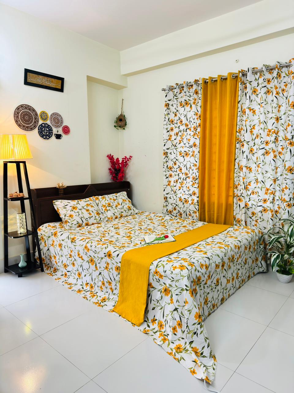 Waffel Combo ( Bedsheet + Curtain )